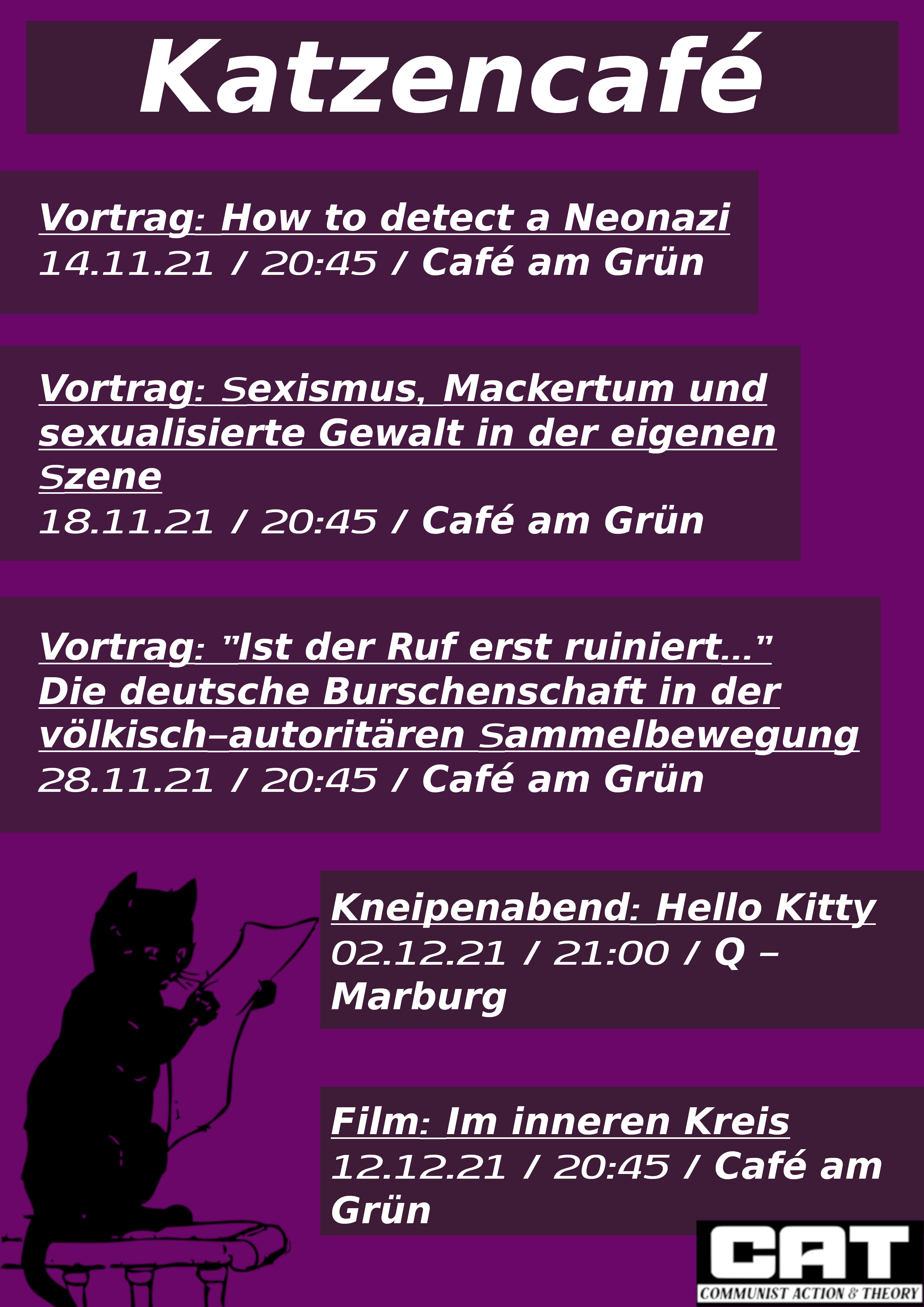 Veranstaltungsreihe: Katzencafé