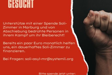 Soli-Asyl Marburg: Zimmer Pat*innen gesucht